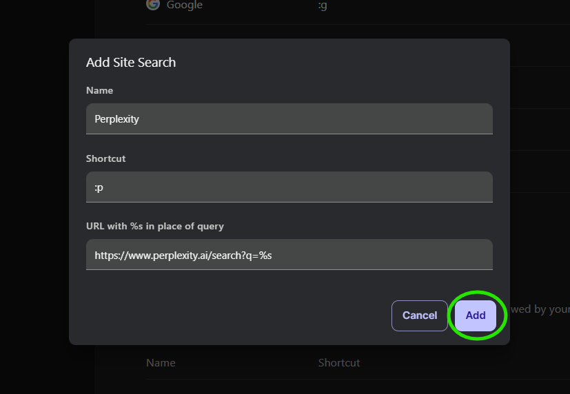 Add Perplexity