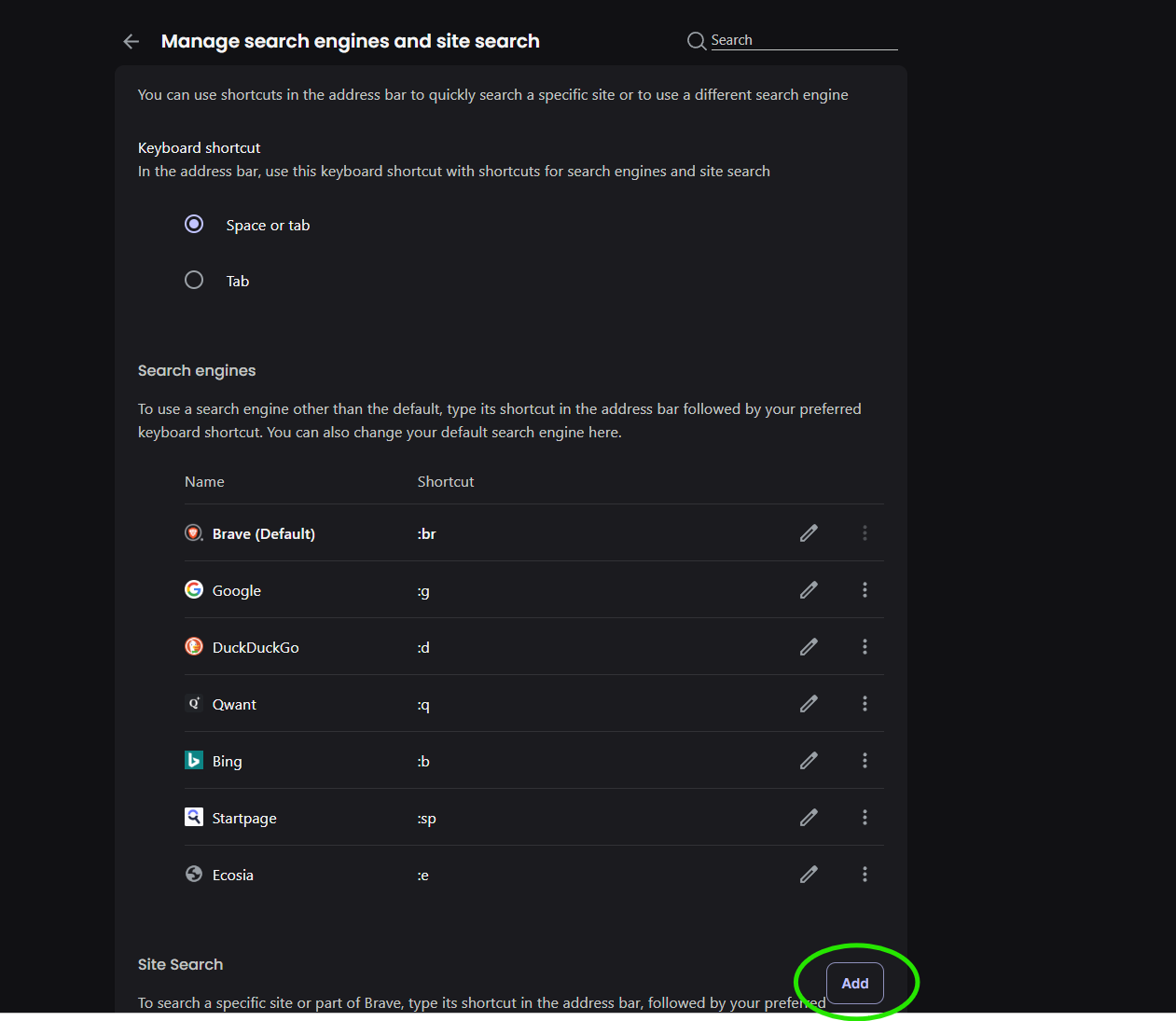 Add New Search Engine