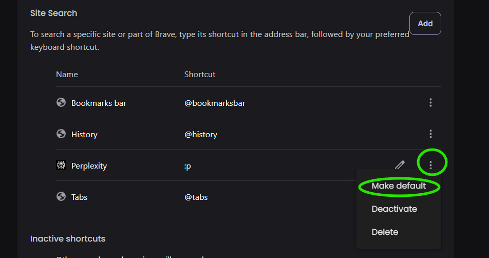 Make Perplexity Default