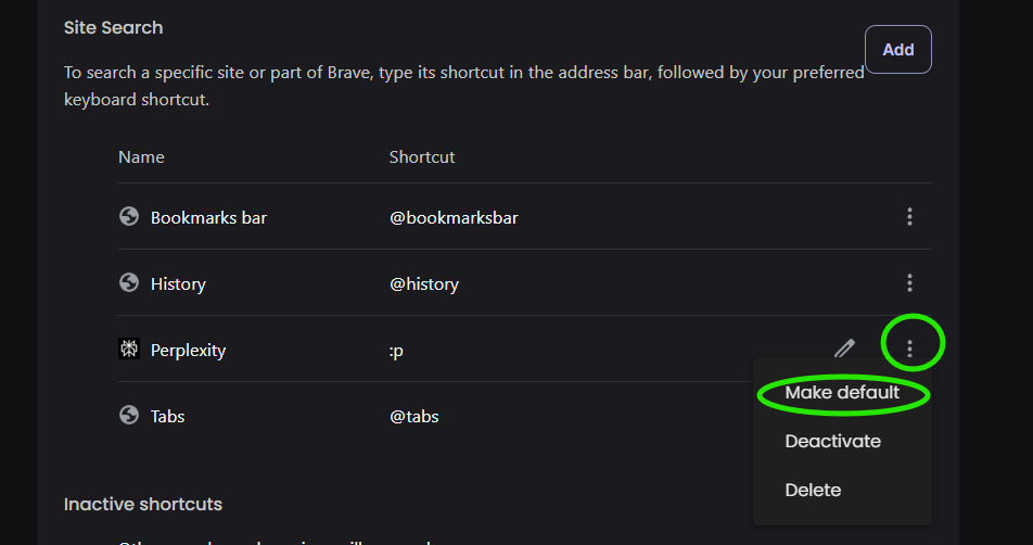 Make Perplexity Default